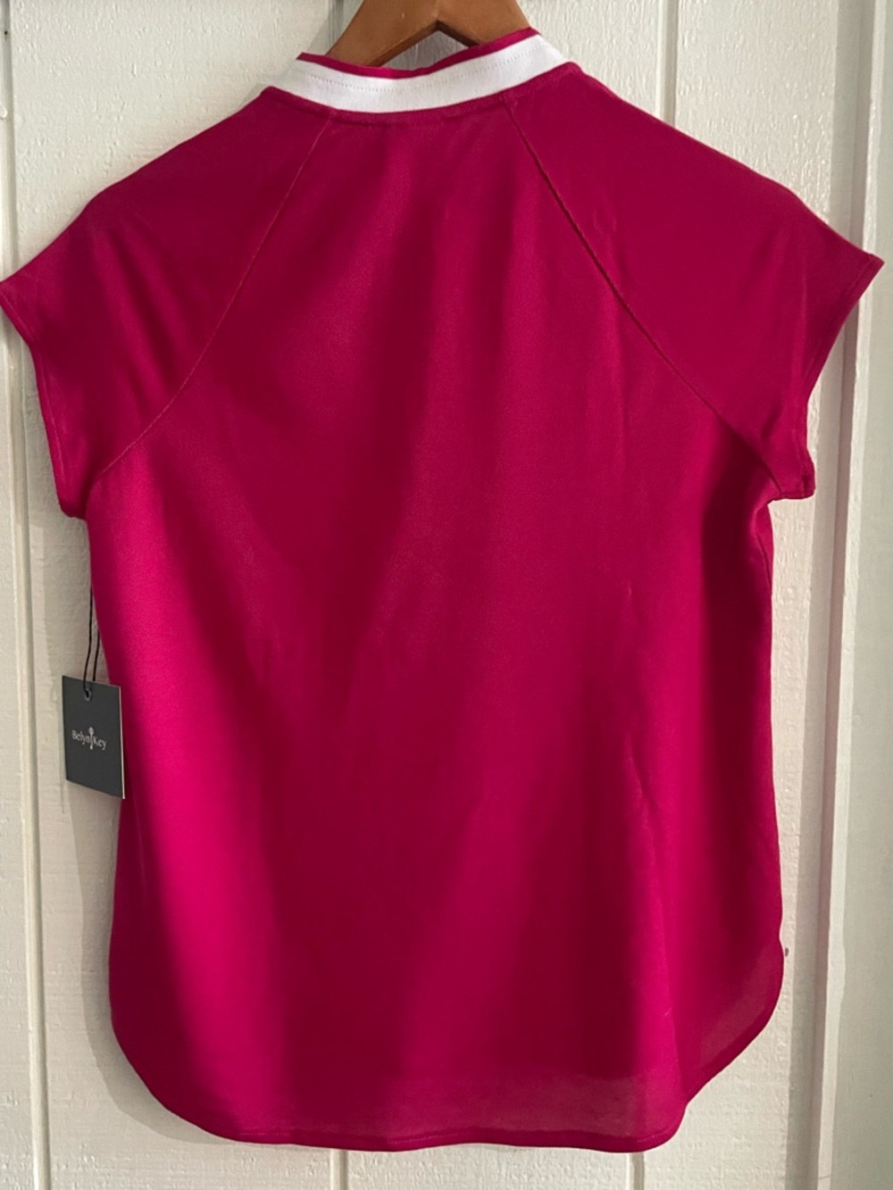 BELYN KEY Zip Polo Short Sleeve Raspberry - S - Picture 5 of 6